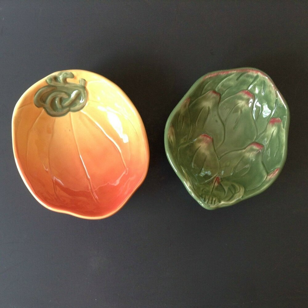 Williams Sonoma Jardin Potager Vegetable-Shaped Dip Bowls Discontinued Set of 2